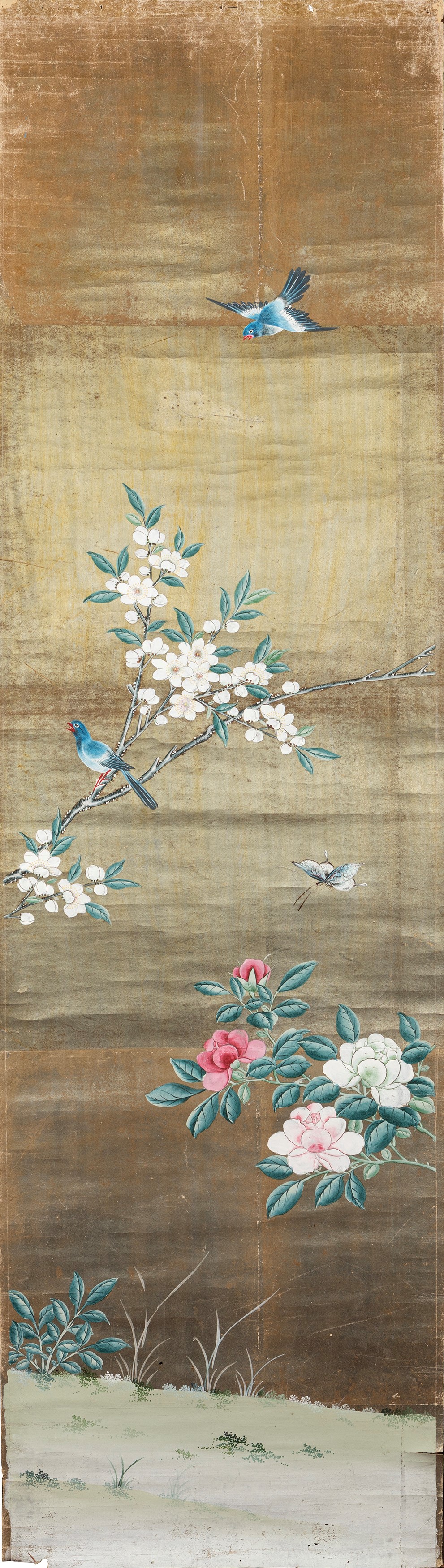 Quattro Scroll Dipinti su Foglia Oro