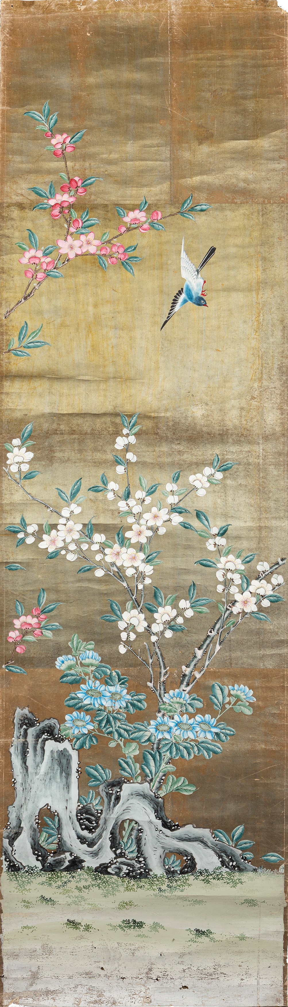 Quattro Scroll Dipinti su Foglia Oro