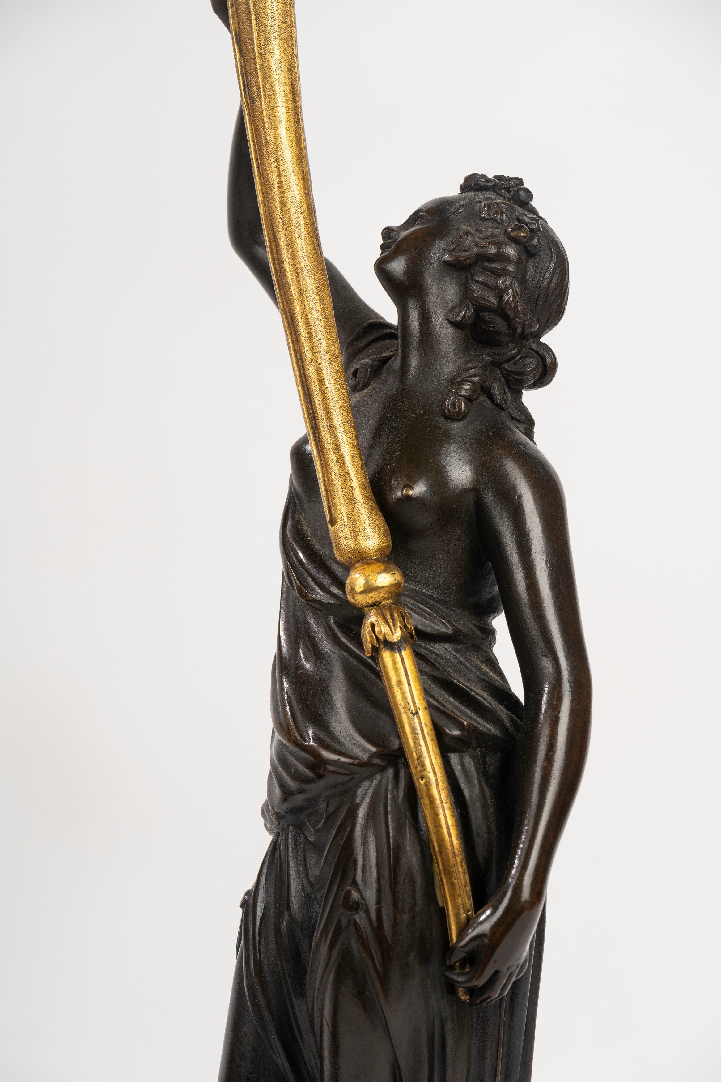 Coppia di Candelieri in Bronzo e Marmo, Francia Fine Secolo XVIII - Inizi Secolo XIX