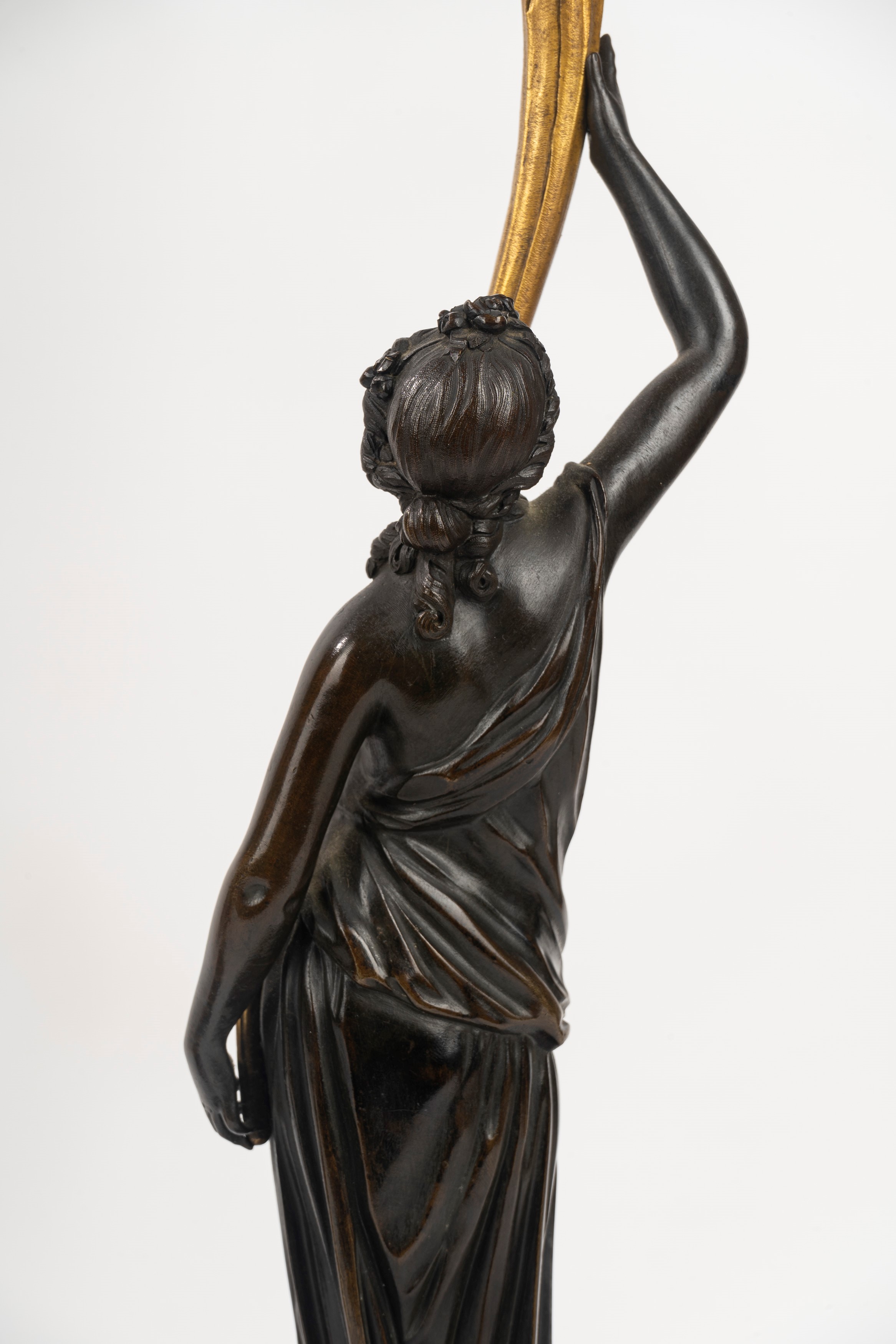 Coppia di Candelieri in Bronzo e Marmo, Francia Fine Secolo XVIII - Inizi Secolo XIX