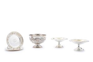 Five silver objects