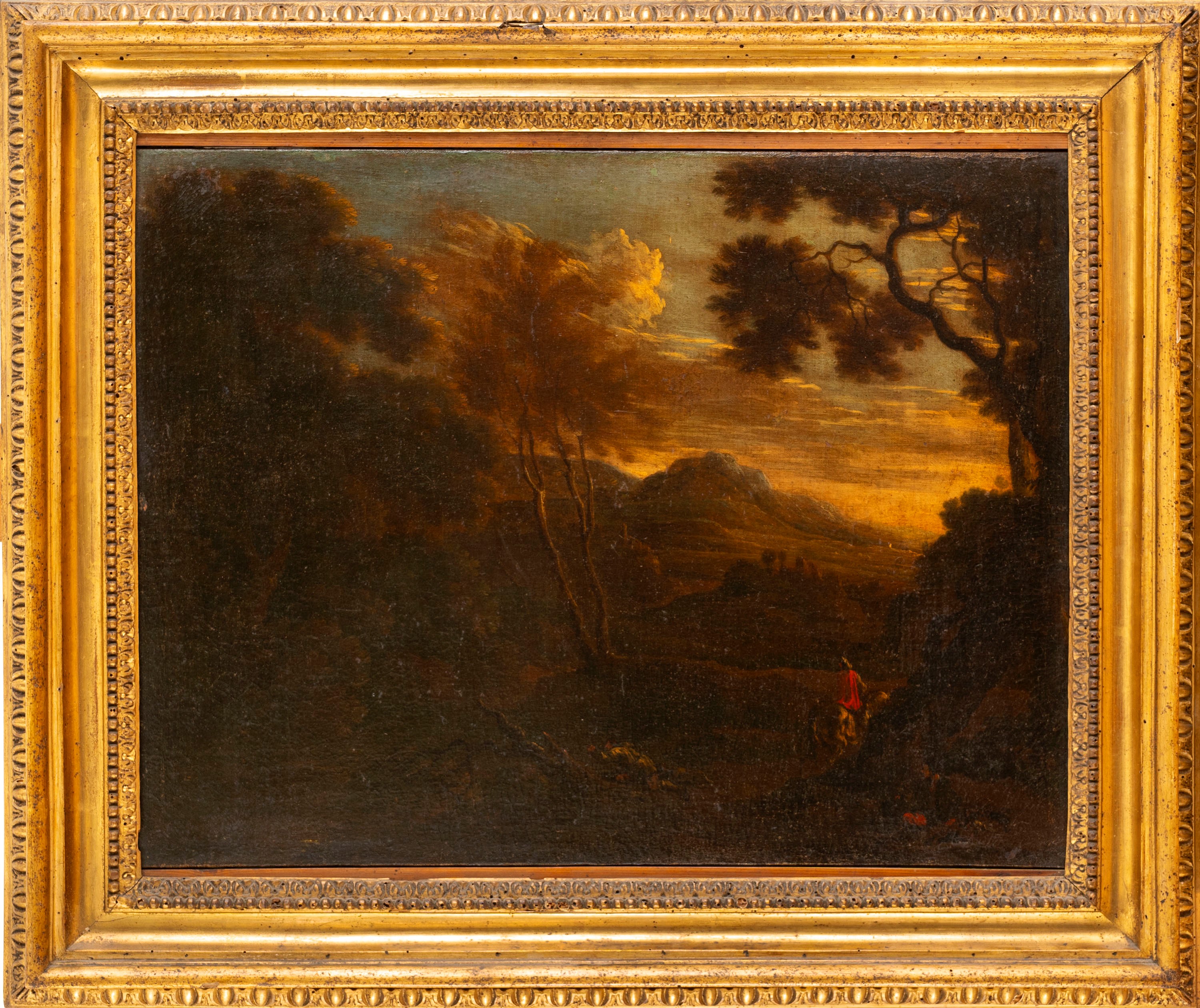 Scuola Italiana, Secolo XVIII - Paesaggio con Viandante