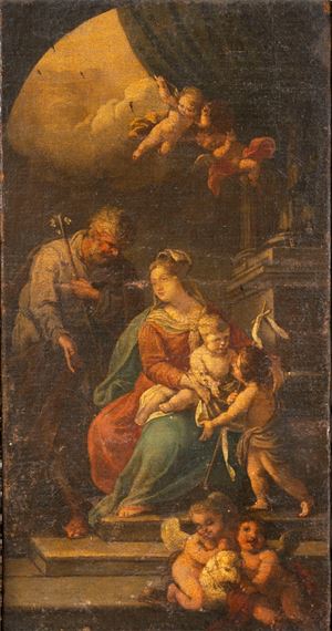 Holy Family with Saint John and little angels