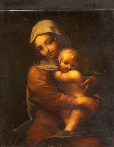 Madonna con Bambino, olio su tela