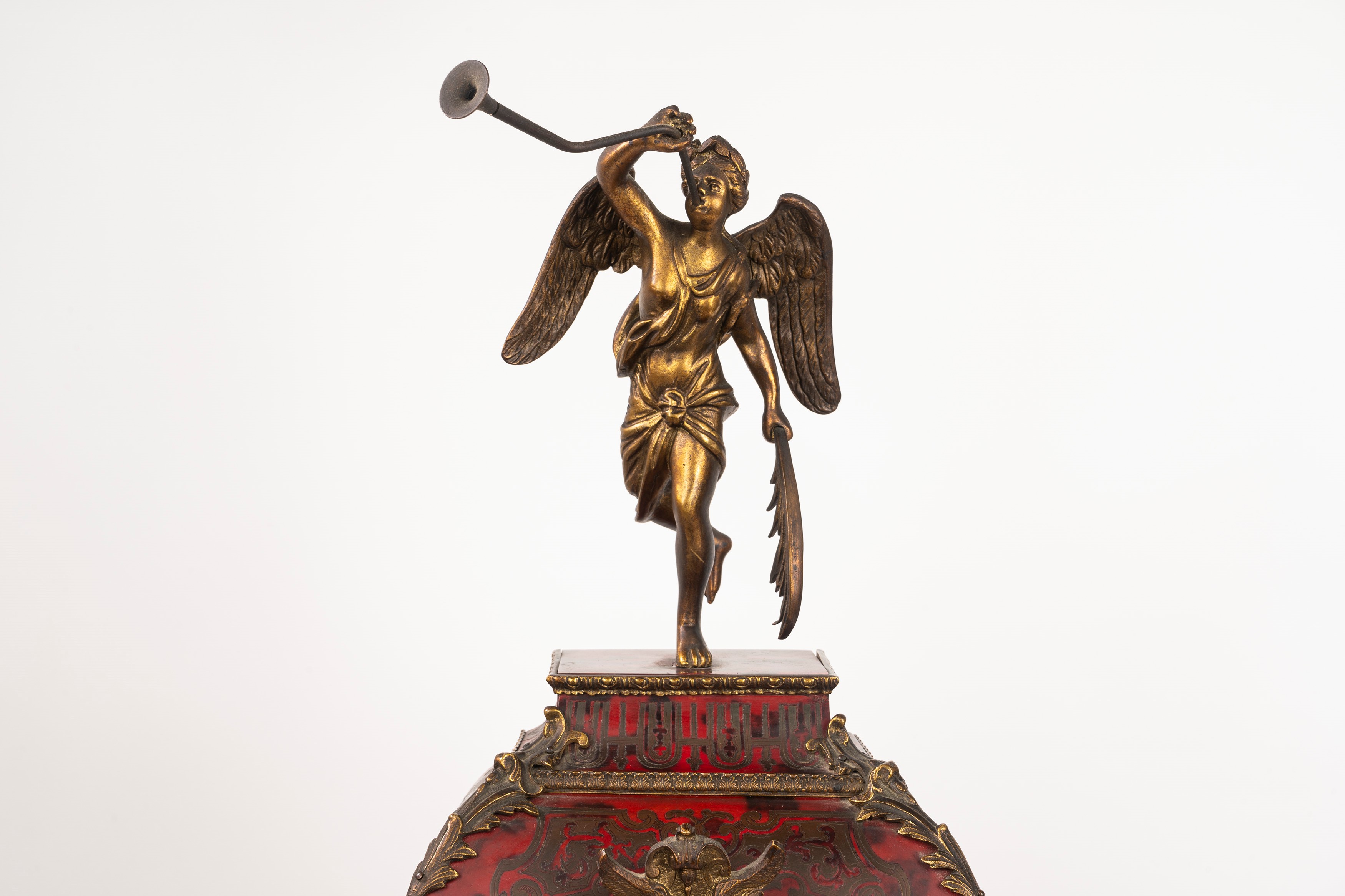 Pendola Cartel in Stile Boulle in Tartaruga e Bronzo Dorato, Secolo XIX