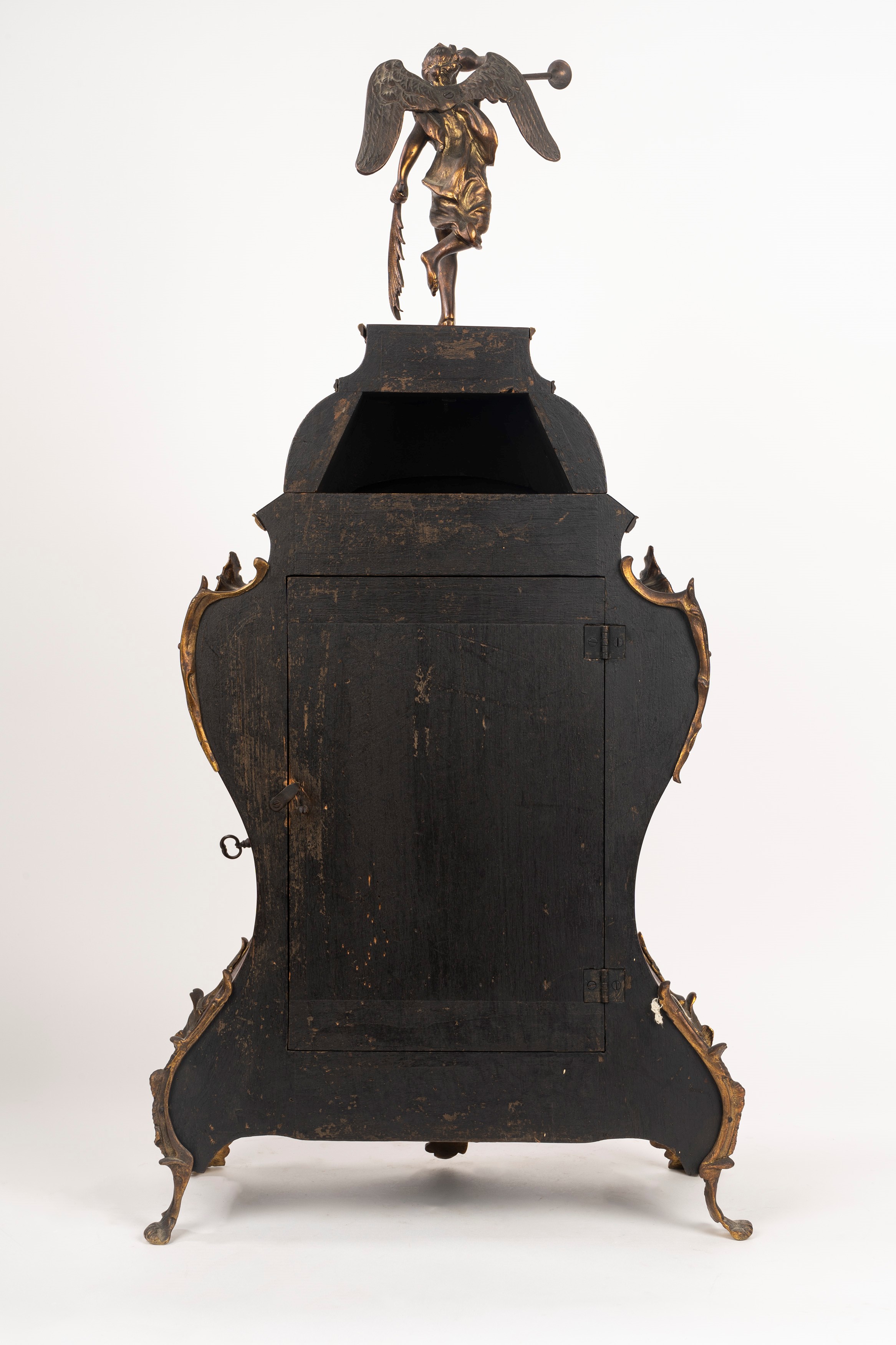 Pendola Cartel in Stile Boulle in Tartaruga e Bronzo Dorato, Secolo XIX