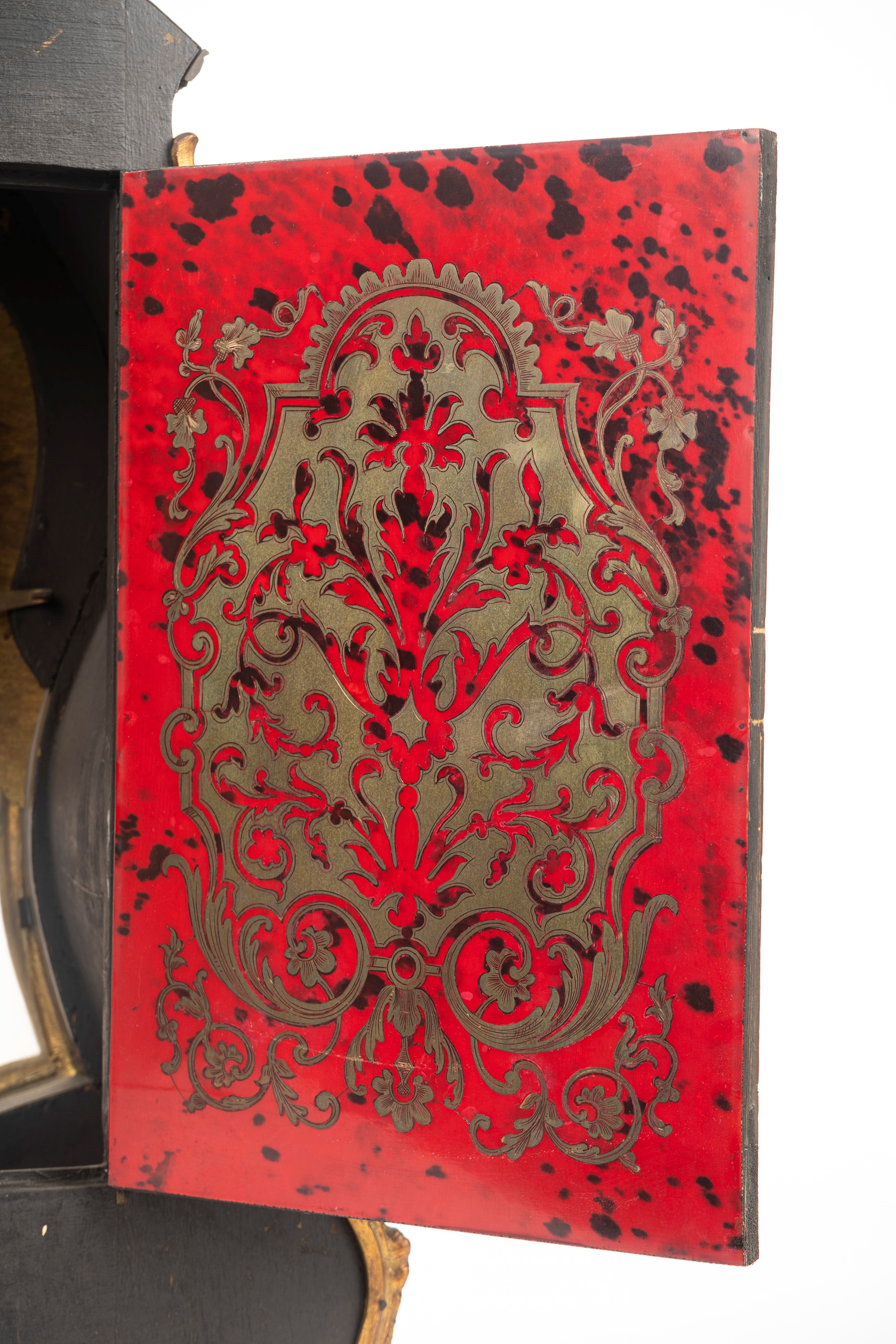 Pendola Cartel in Stile Boulle in Tartaruga e Bronzo Dorato, Secolo XIX