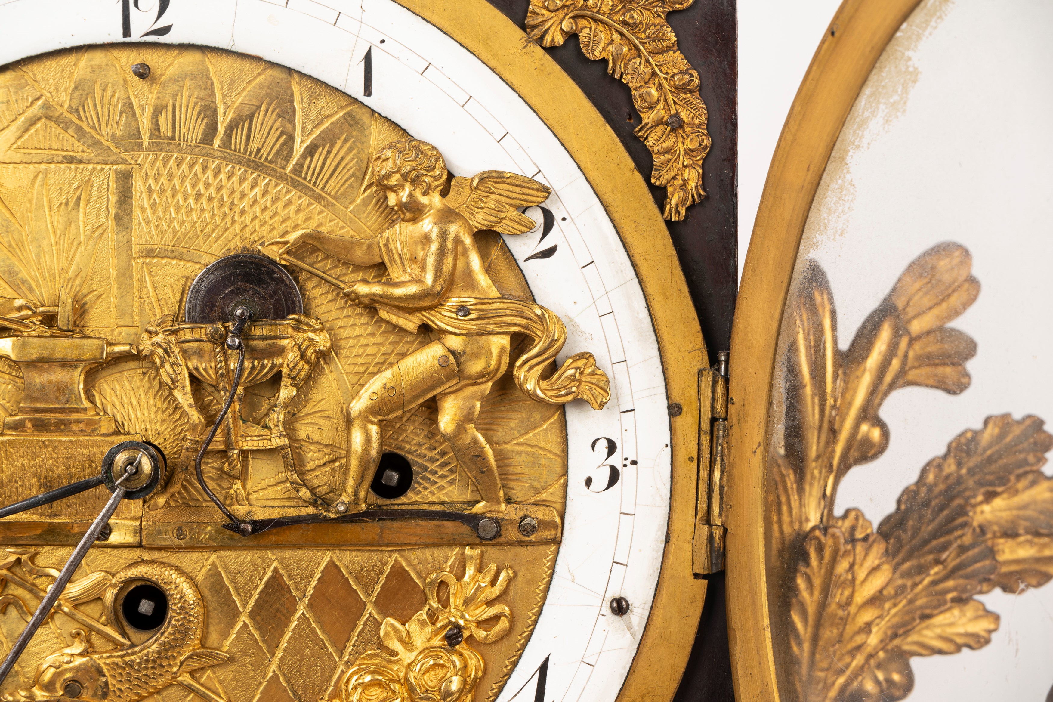 Pendola da Tavolo Biedermeier con Colonne in Alabastro e Applicazioni in Bronzo Dorato, Vienna 18...