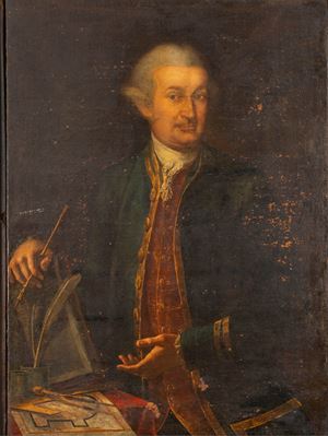 Portrait of an architect, three-quarter length