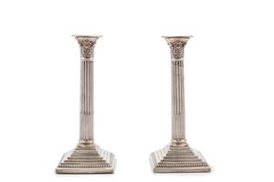 Pair of silver candlesticks