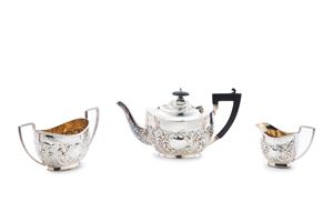 Silver and vermeil tea set