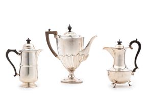  -  Three silver coffee pot