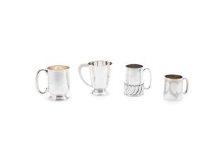 Four silver mugs
