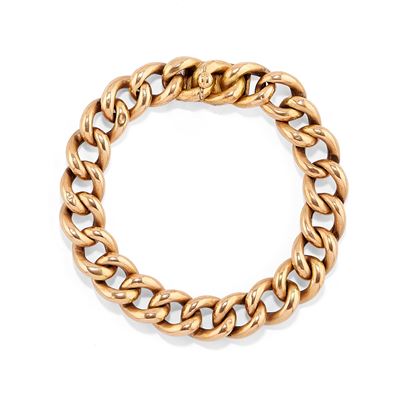 Bracciale in oro giallo 14k, maglia groumette