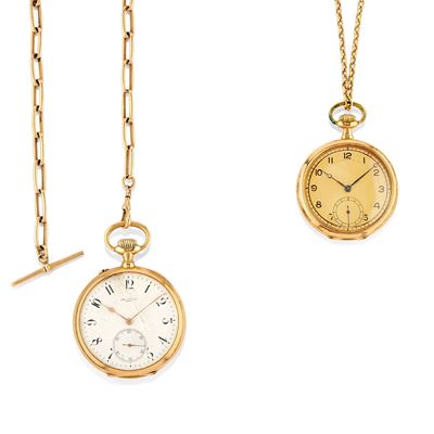 Due orologi da tasca, oro giallo 14k