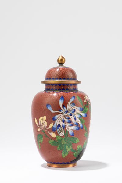 Vaso in smalto cloisonné, Cina, secolo XX