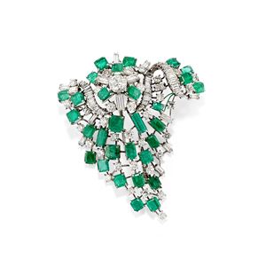 Spilla con smeraldi
