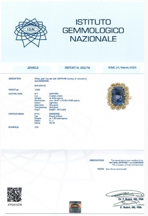 Anello con Zaffiro