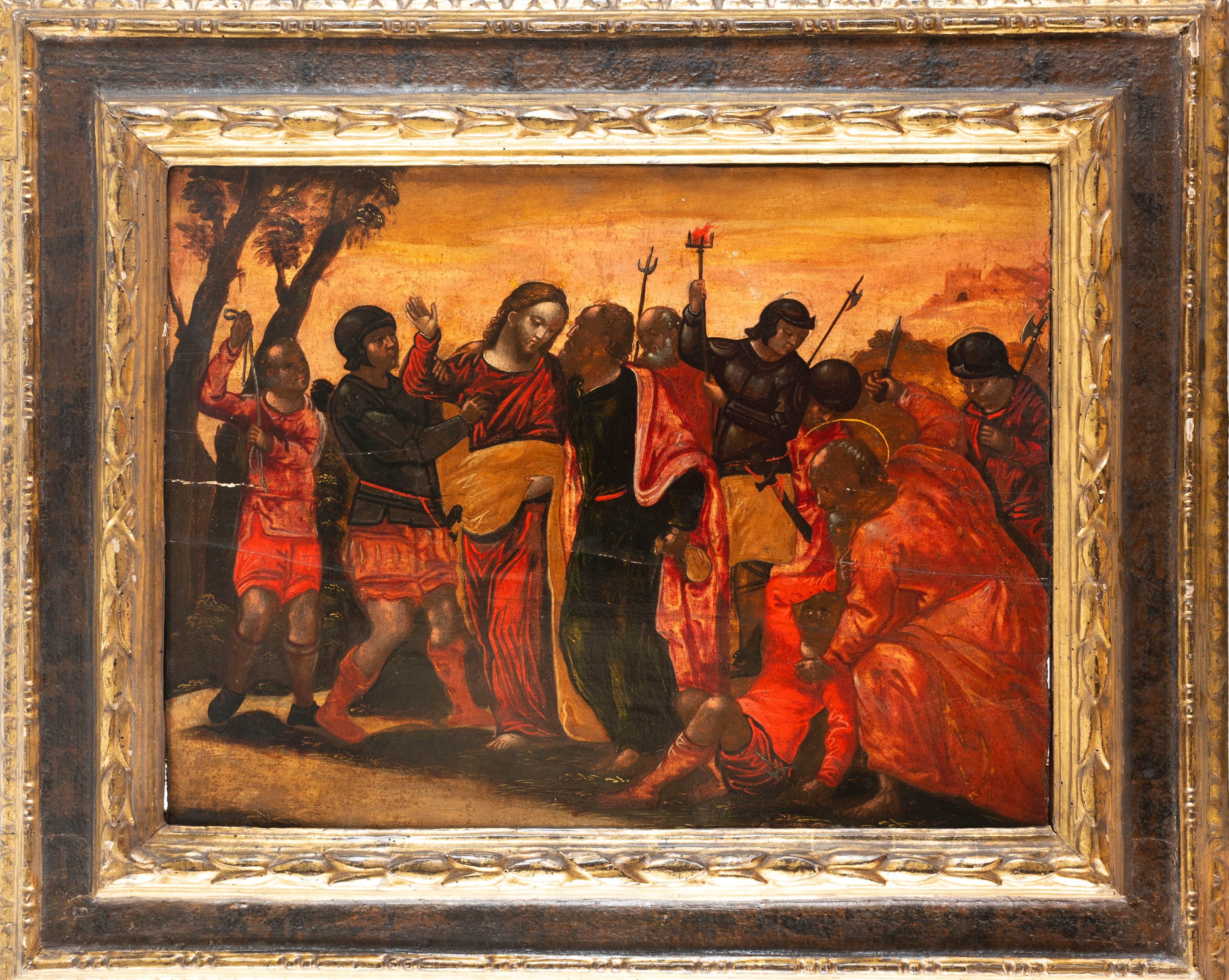 Scuola Veneto-cretese, Fine Secolo XVI - Cattura di Cristo, olio su tavola