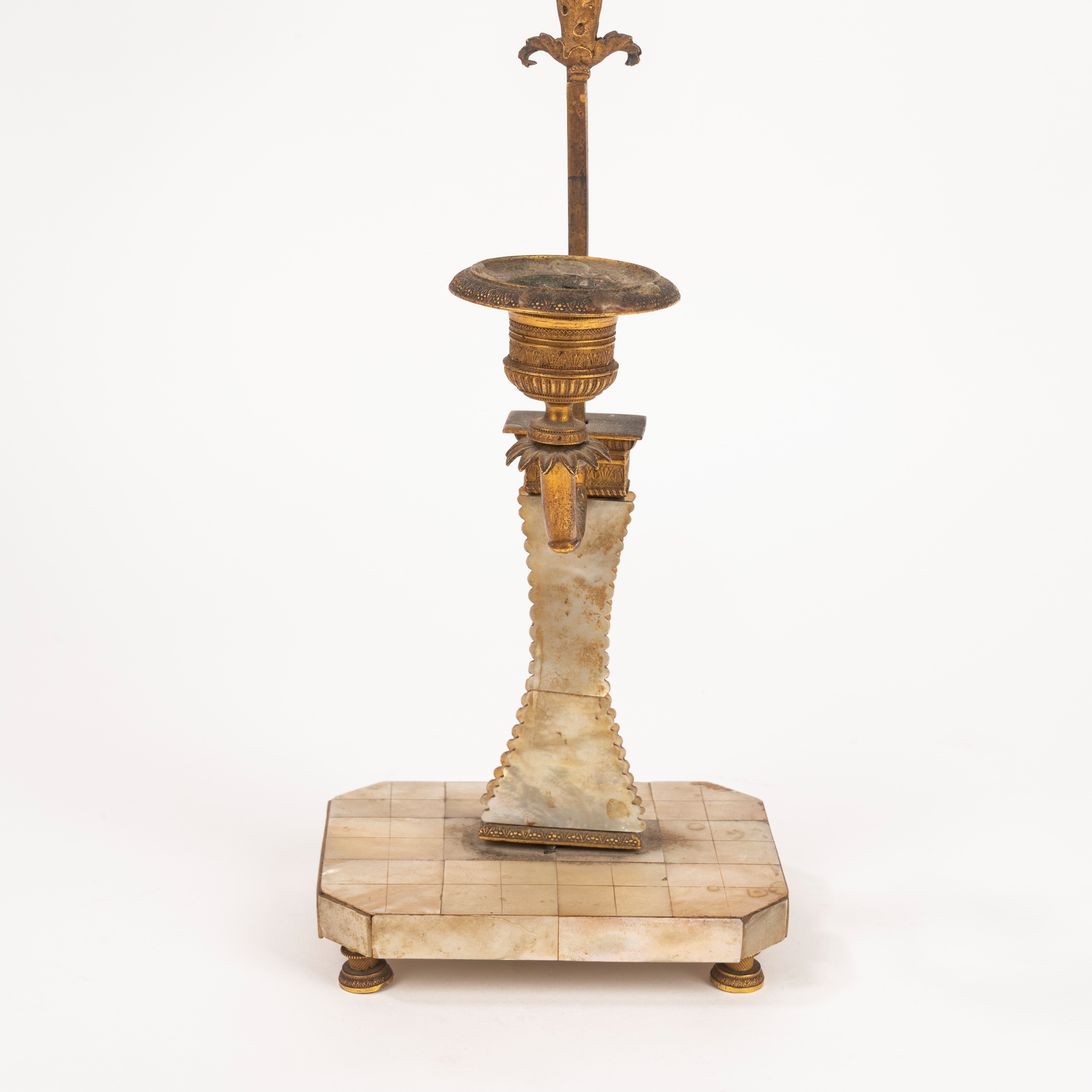 Ventola in madreperla e bronzo dorato, secolo XIX