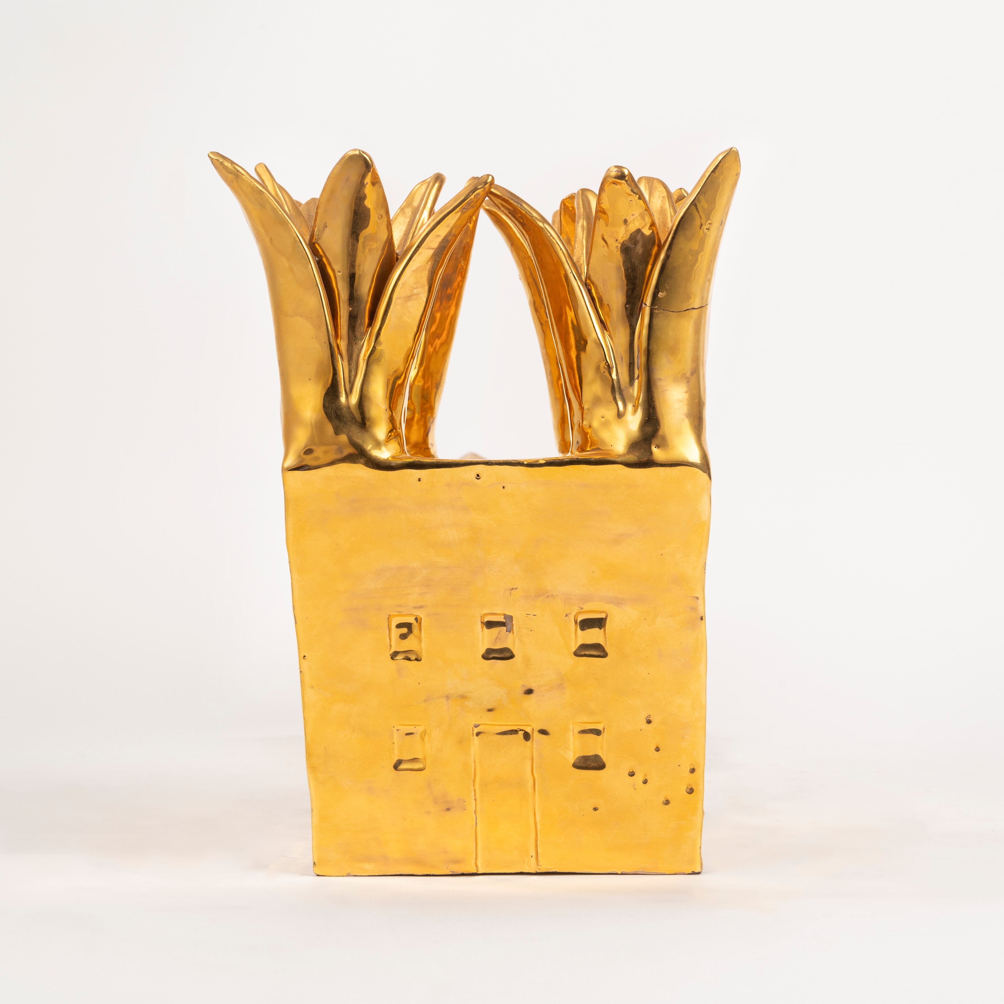 Nicola Strippoli Alias Tarshito - Scultura in Ceramica Dorata