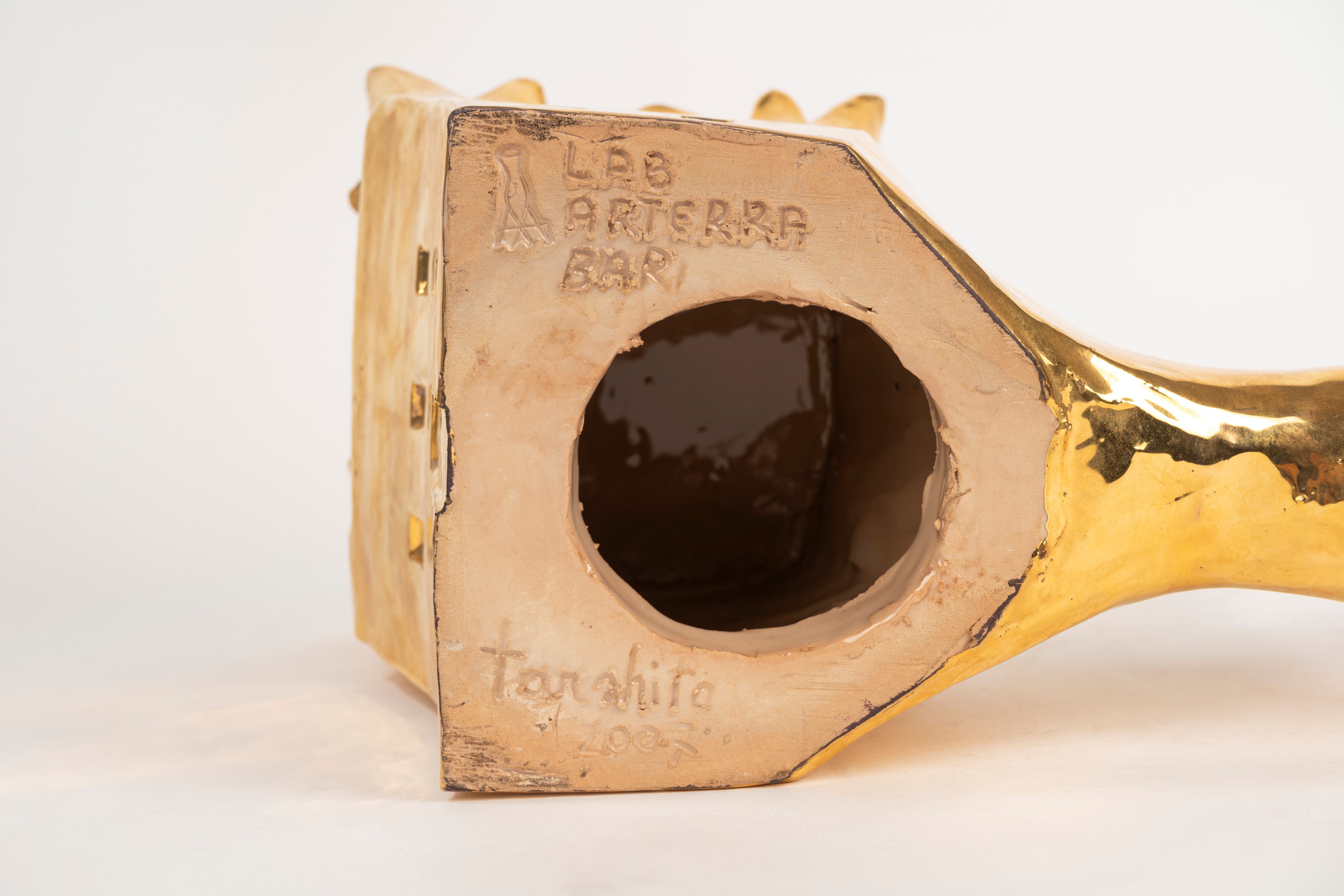 Nicola Strippoli Alias Tarshito - Scultura in Ceramica Dorata