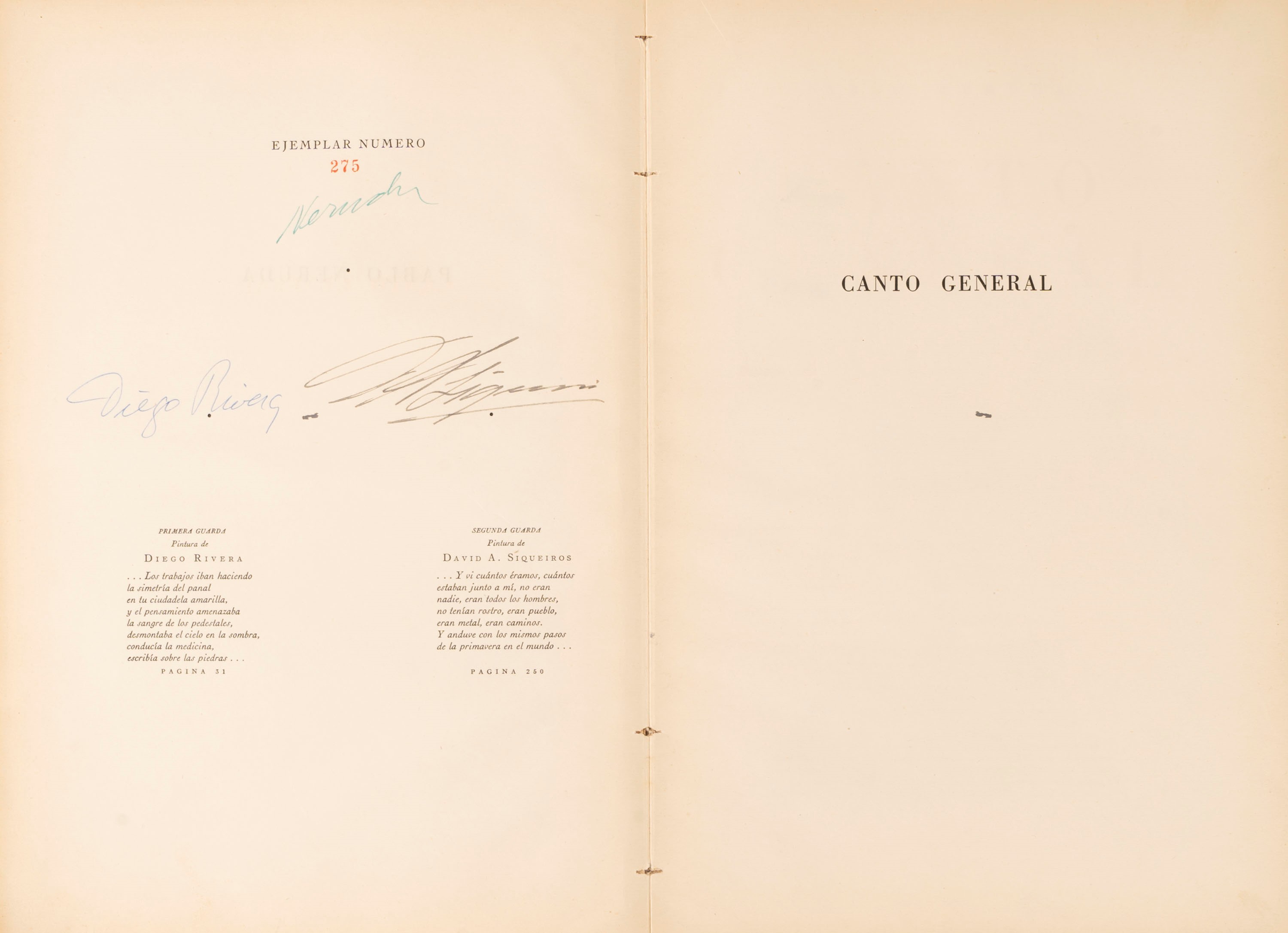 Neruda, Pablo - Rivera, Diego - Siqueiros, A. David - Canto General