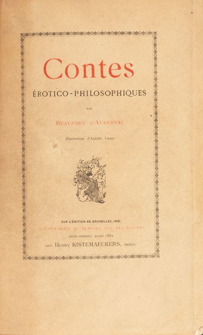 Contes Erotico-Philosophiques, 1882