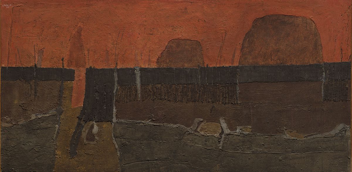 Giuseppe Uncini - Terre, tecnica mista su masonite