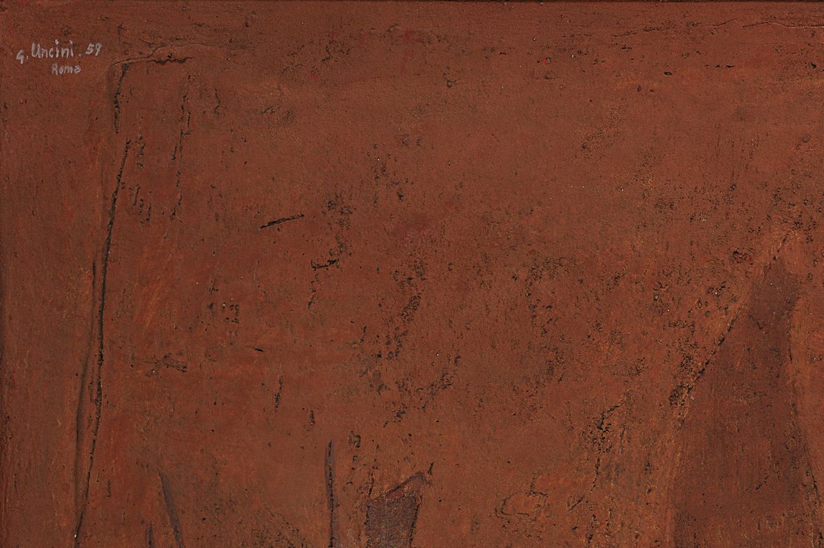 Giuseppe Uncini - Terre, tecnica mista su masonite