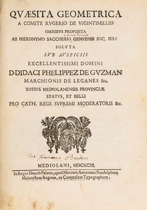 Giovanni Girolamo Saccheri - Quaesita geometrica a comite Rugerio de Vigintimilliis omnibus proposita