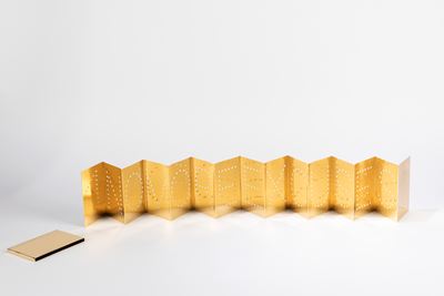 Nomoreexcuses, libro d'artista, incisione laser su carta oro, es. 47/99
