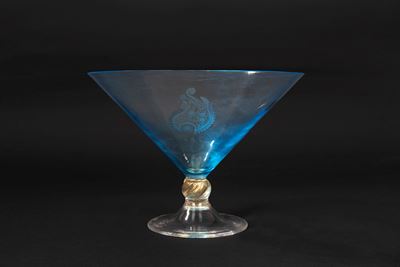 Vaso in Vetro Celeste, Murano Secolo XX