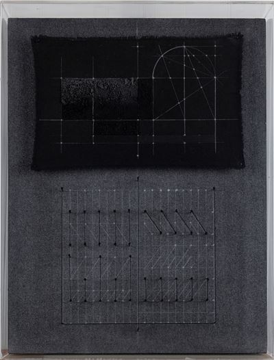 Stanza del tempo 403, tecnica mista e collage su tela applicata su tavola