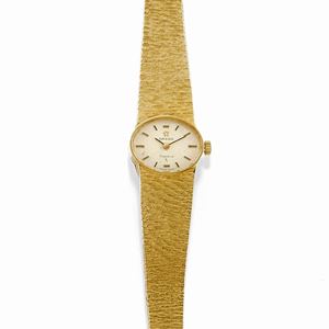 A 18K yellow gold lady's wristwatch, Omega, with box