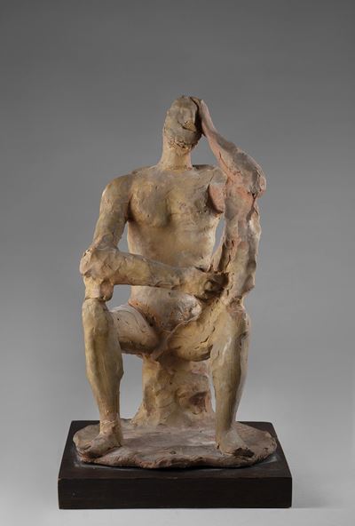 Uomo seduto, terracotta