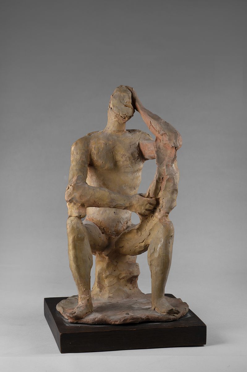 Arturo Martini - Uomo seduto, terracotta