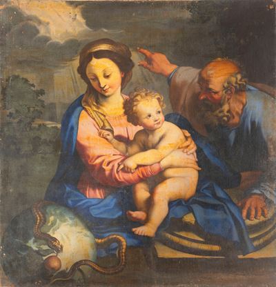 Anonimo, Sacra Famiglia, olio su tela