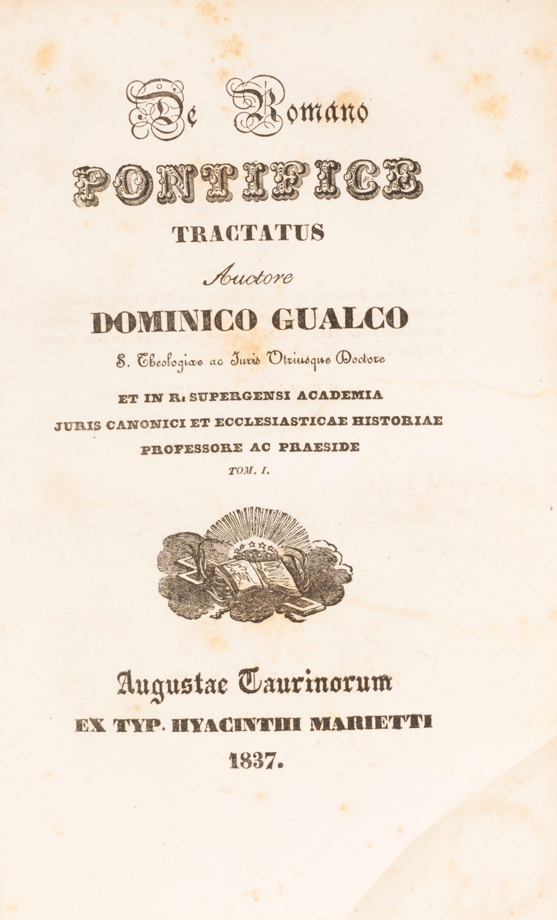 Dominico Gualco - De Romano Pontifice Tractatus