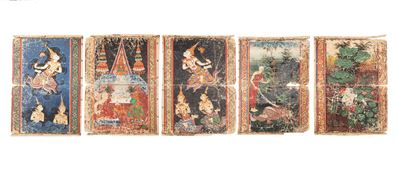 Cinque Dipinti su Carta, Thailandia Secolo XIX