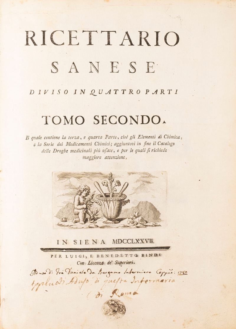Ricettario Sanese diviso in quattro parti