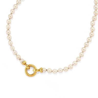 Collana con perle coltivate in oro giallo 18k