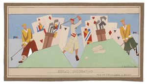 Andreoni Cesare - Fregio decorativo per un circolo di golf e bridge