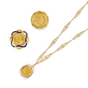  - Coppia di spille e una collana