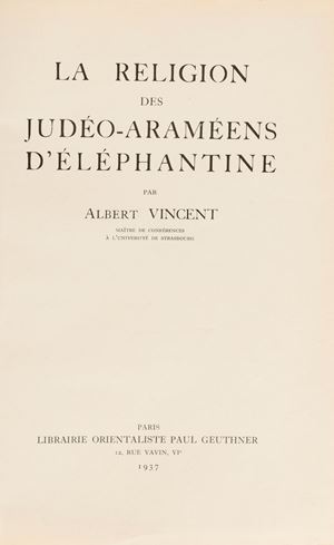 La Religion des Judeo-Arameens d'Elephantine