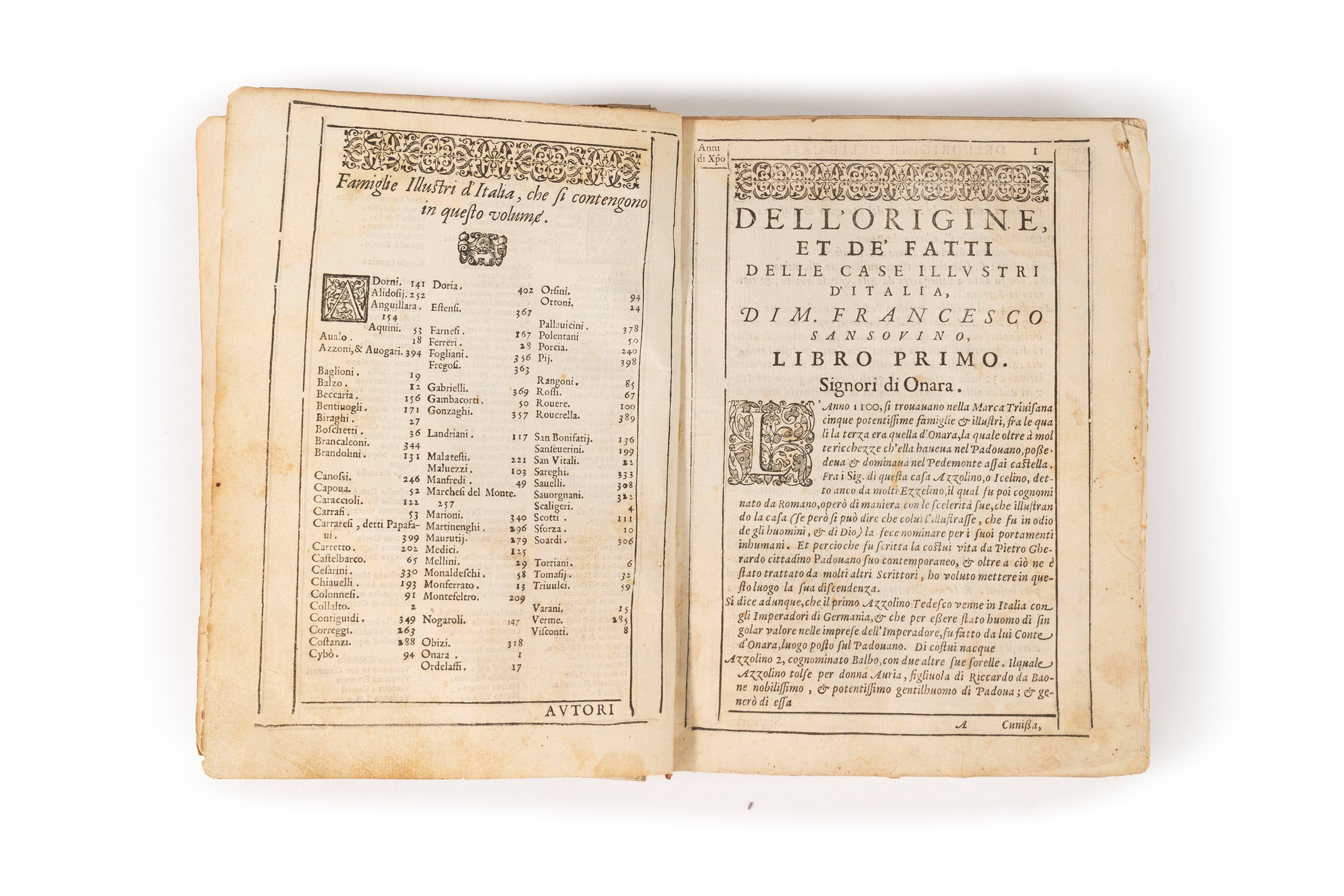 Della Origine et de' fatti delle famiglie illustri d'Italia