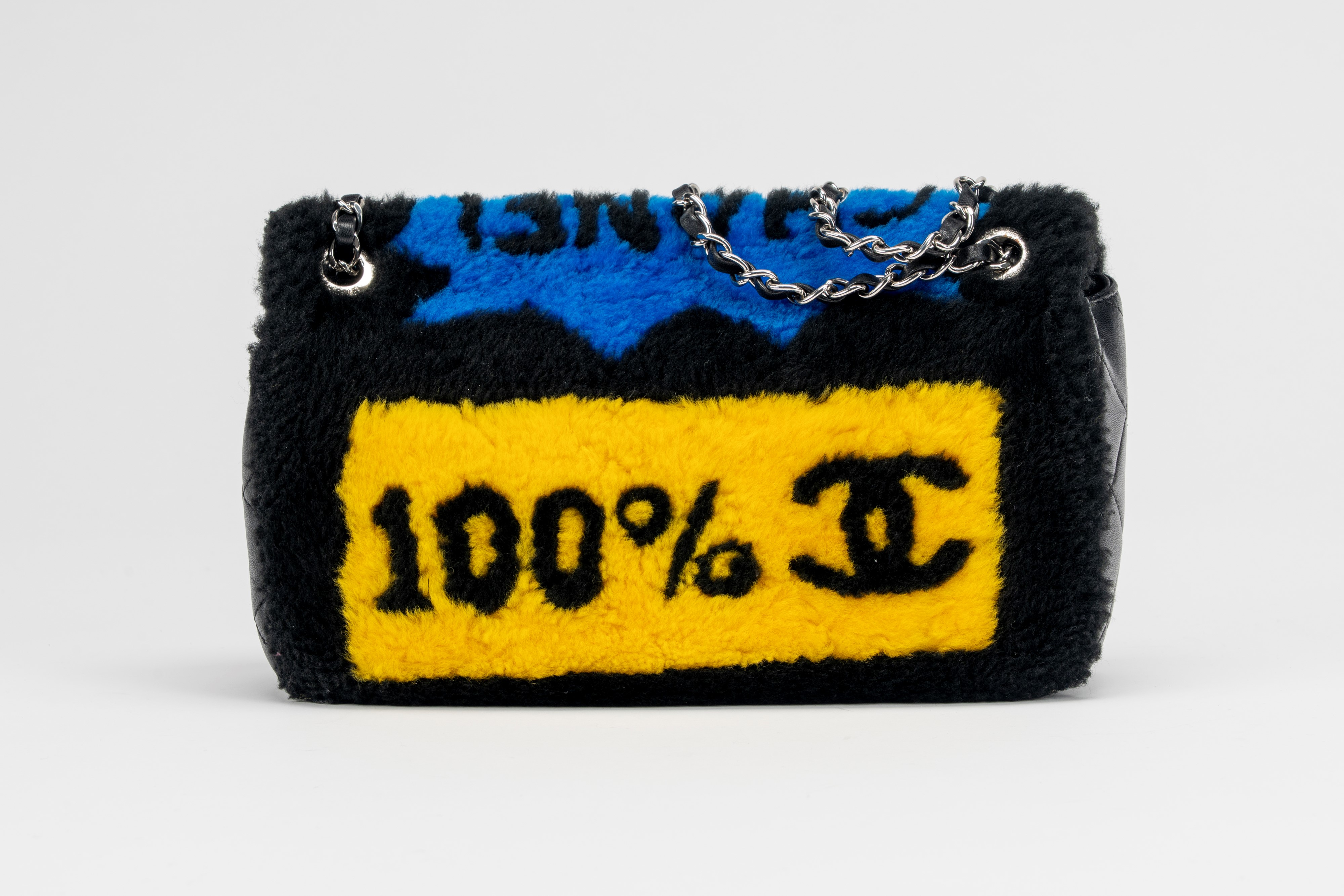 Chanel - Borsa Pop Art N.5, shearling e pelle nera, 2014