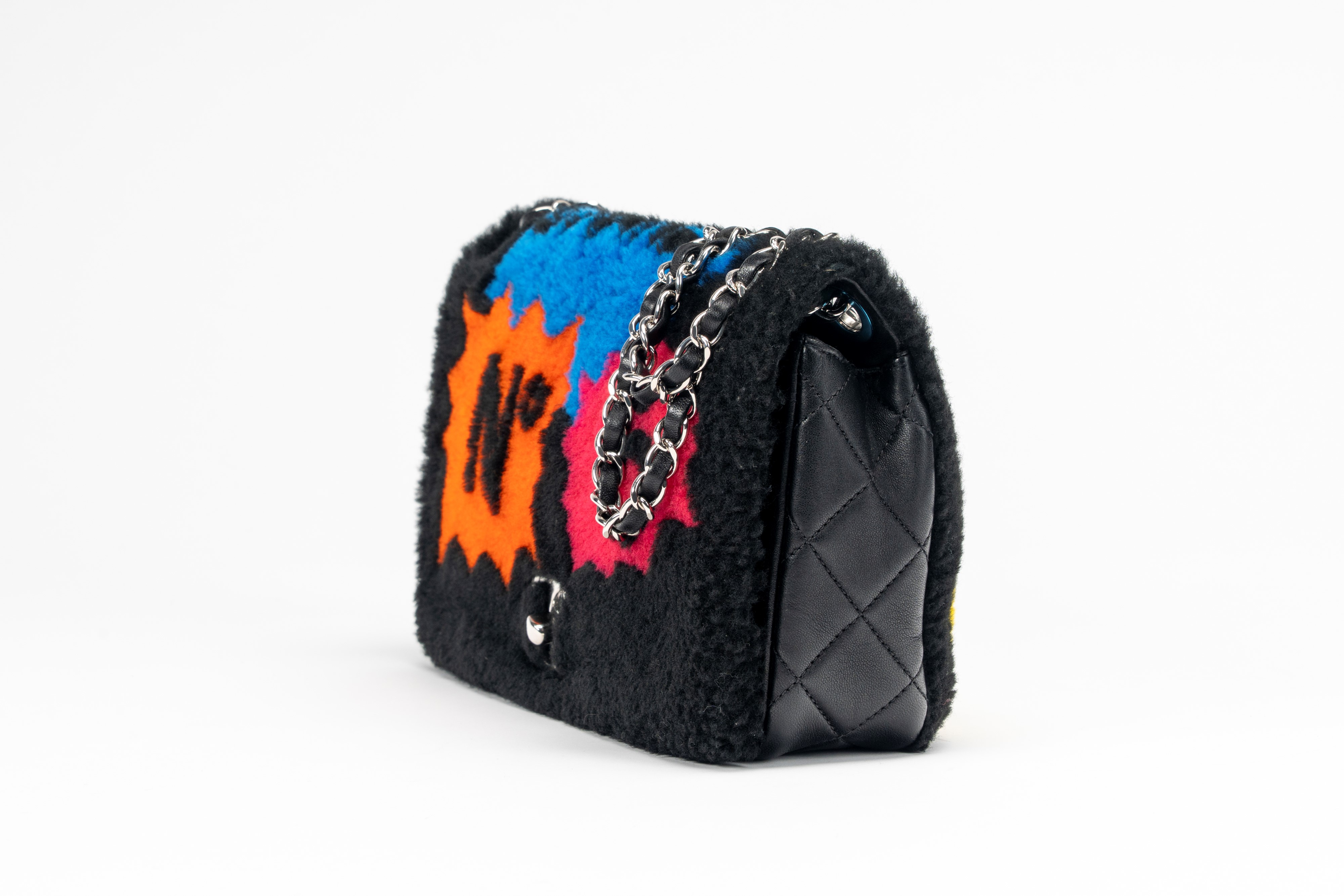 Chanel - Borsa Pop Art N.5, shearling e pelle nera, 2014