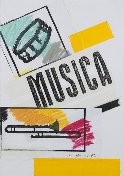 Musica, tecnica mista su cartone