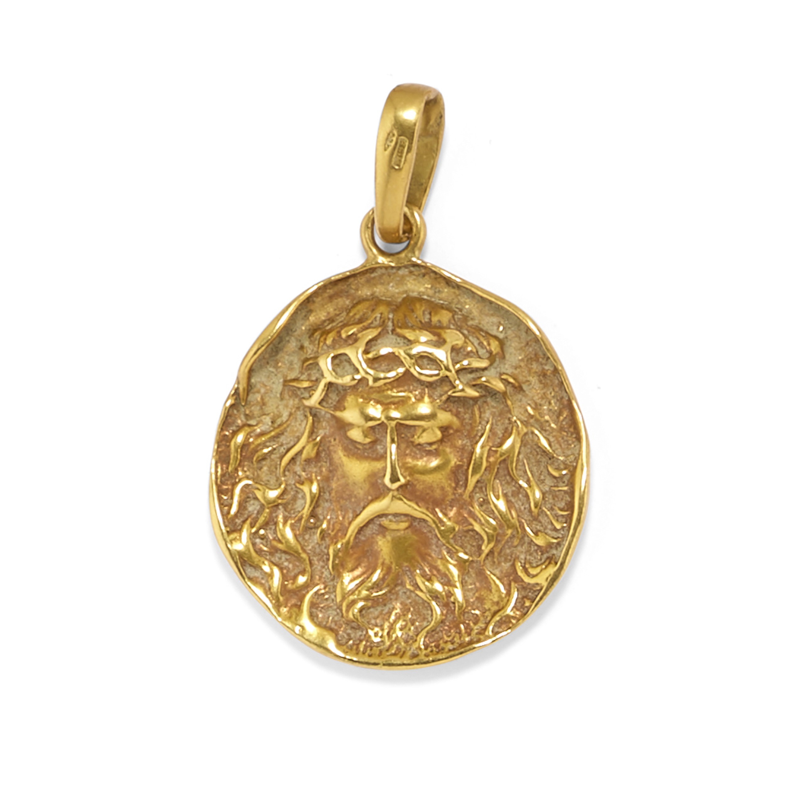 Otto pendenti in oro giallo 18k e metallo brunito